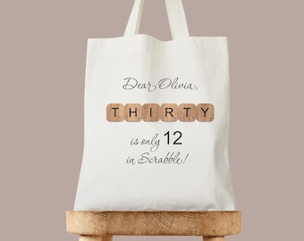 30 & Fabulous Tote Bag - 30th Birthday Gifts For Women, Large Canvas Beach Bag, Reusable Grocery Bag - View #7