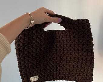 AENNI_CarryAll // Bolso grande de crochet con asa corta // Bolso de mano grande // Bolso de crochet hecho a mano // Bolso con asa