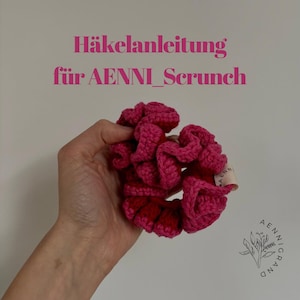 かぎ針編みのシュシュ / かぎ針編みのヘアタイの作り方 // AENNI_Scrunch のかぎ針編みの作り方 // ステップバイステップのビデオチュートリアル かぎ針編みのヘアタイの作り方
