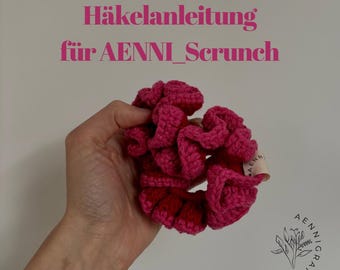 Coletero de ganchillo / Instrucciones para hacer un coletero de ganchillo // Patrón de ganchillo para AENNI_Scrunch // Tutorial en vídeo paso a paso para tejer un coletero de ganchillo