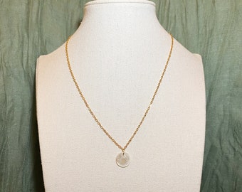 Dainty Capiz Shell Necklace | Stainless Steel | Lightweight | Filipino | Minimal | Elegant | Gift | Layering Necklace | Pinoy | Pinay