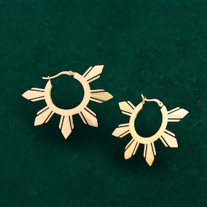 Statement Philippine Sun Hoop Earrings
