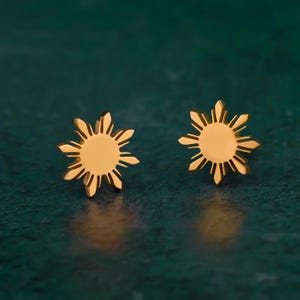 Philippine Sun Stud Earrings | 18K Gold Plated Nickel-Free Stainless Steel | Araw | Waterproof | Filipino | Minimalist | Pinoy | Pinay
