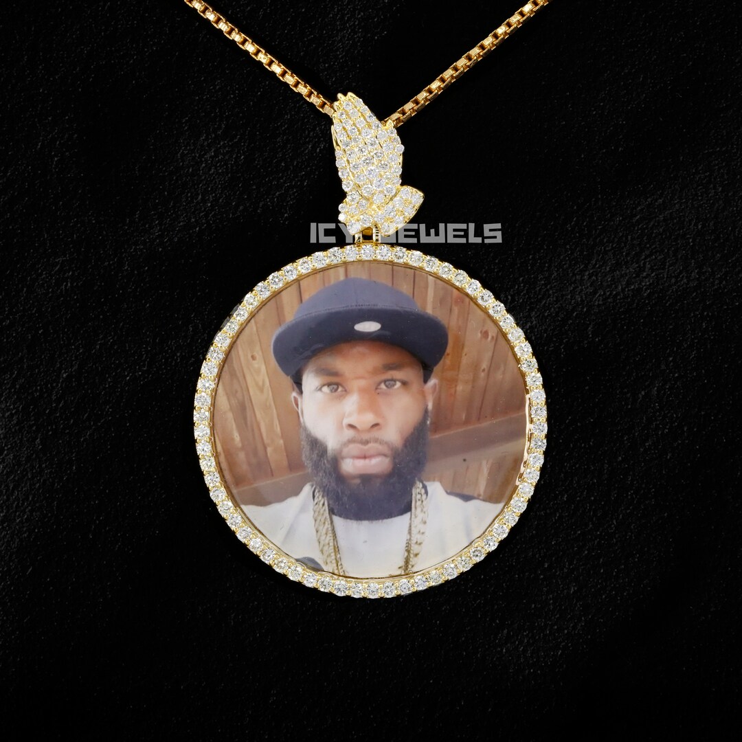 Custom Made Photo Pendant Mens Moissanite Pendant Diamond Etsy