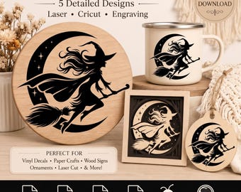 Witch SVG Bundle - Gothic, Wicca Designs, Cricut Cut File
