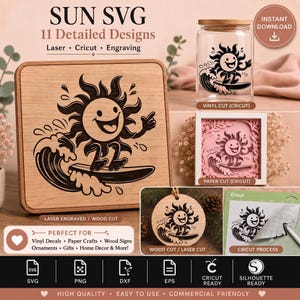 Sun SVG Bundle - Celestial Designs, Cricut Cut File