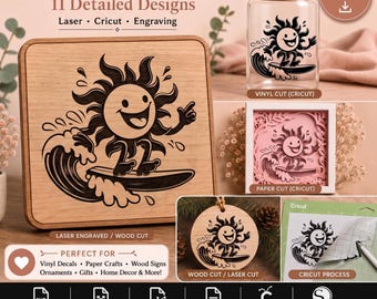 Paquete de archivos SVG del Sol - Diseños Celestiales, Archivo de Corte para Cricut
