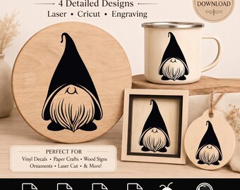 Paquete de archivos SVG de gnomos - Diseños escandinavos, archivo de corte para Cricut