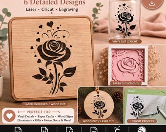 Paquete de archivos SVG de flores: diseños florales y botánicos, archivo de corte para Cricut.