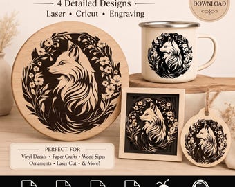 Paquete de archivos SVG de zorros - Diseños de bosques y selva, archivo de corte para Cricut