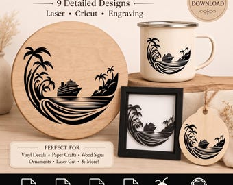 Paquete de archivos SVG náuticos - Diseños para Silhouette, archivo de corte para Cricut