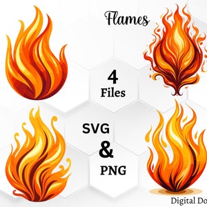 Vlammen SVG, Fire PNG-bundel - gratis commercieel gebruik!