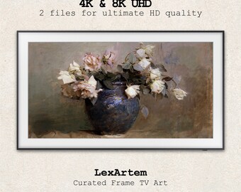 Digital Art for TV, "The roses", Samsung Frame TV Art, Vintage Flower, Thayer
