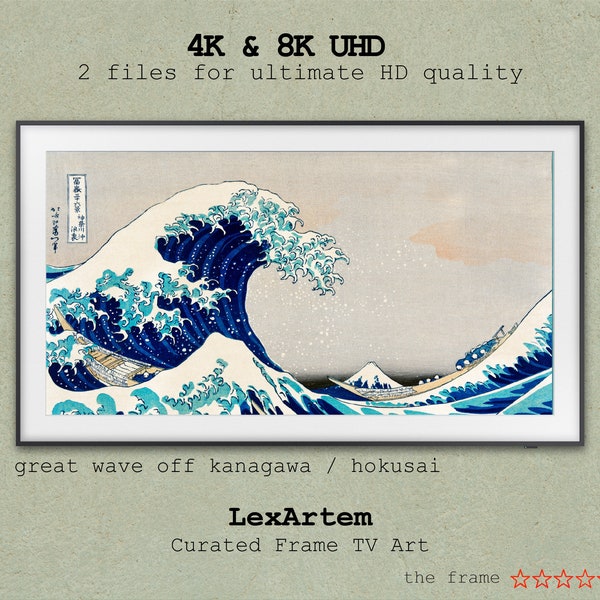 samsung frame TV art | great wave off kanagawa | hokusai | materpiece japanese art | 4K & 8K UHD frame TV art 2 files