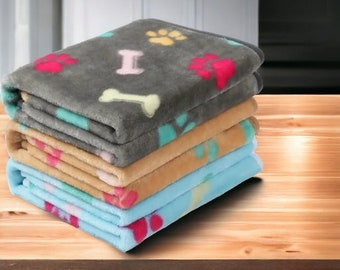 Pack of 3 fleece blankets l 40 x 60 cm l Animal blankets l Dog blankets