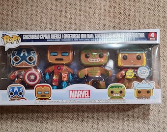 Funko Pop! Marvel Comics Captain America/Hulk/Iron Man/Thor Gingerbread 4 Pack