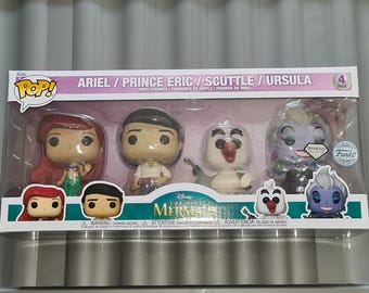 Rare Disney The Little Mermaid Funko POP 4 Pack Ariel , Eric , Scuttle & Ursula