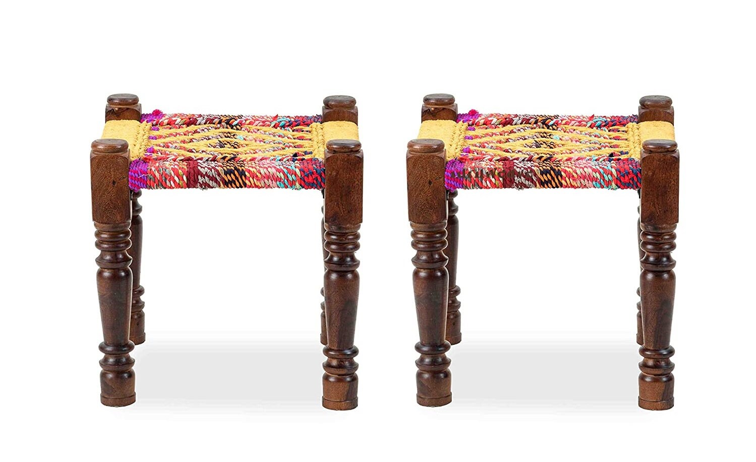 Wooden Handwoven Charpai and Stools Sheesham Wood Khatiya Etsy