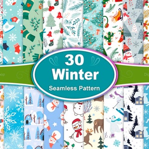 Winter Seamless Pattern, Winter Pattern, Winter Digital paper, Seamless Winter Papers, Christmas Winter Patterns, Winter Scrapbook Papers