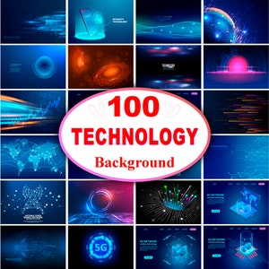 100 fondos de tecnología futurista: ciberpunk y tecnología moderna (EPS y JPG)