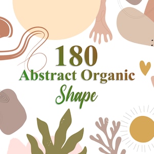 Abstrakte Organische Formen Clipart: Boho Collage Elemente (180 PNG)