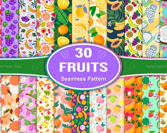 Fruits Seamless Pattern: Tropical Summer Designs (Digital Paper)