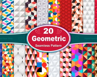 Geometric Seamless Pattern Bundle: Modern Designs (Digital Download)