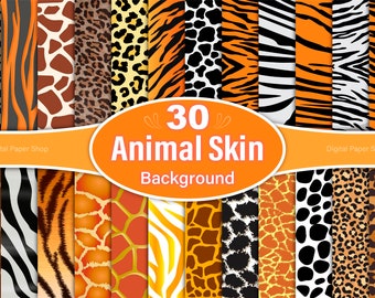 Animal Print Digital Paper: Safari Skin Textures (30 JPG Files)