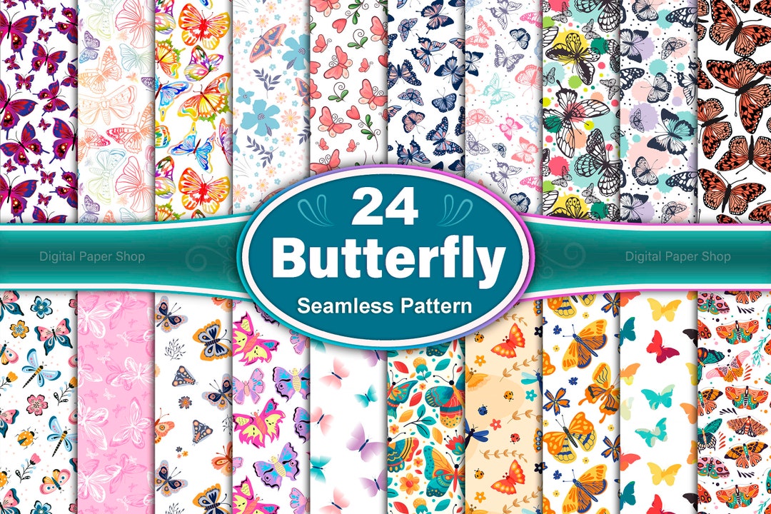 Butterfly Seamless Pattern, Butterfly Pattern, Butterfly Digital Paper ...