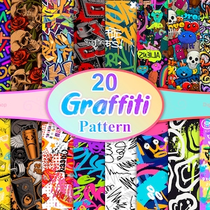 Graffiti Seamless Pattern, Graffiti Pattern, Graffiti Digital Paper, Graffiti Background, Street art Graffiti, Graffiti repeat pattern