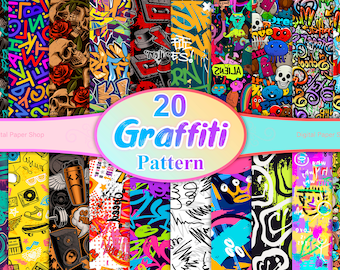 Graffiti Seamless Pattern, Graffiti Pattern, Graffiti Digital Paper, Graffiti Background, Street art Graffiti, Graffiti repeat pattern