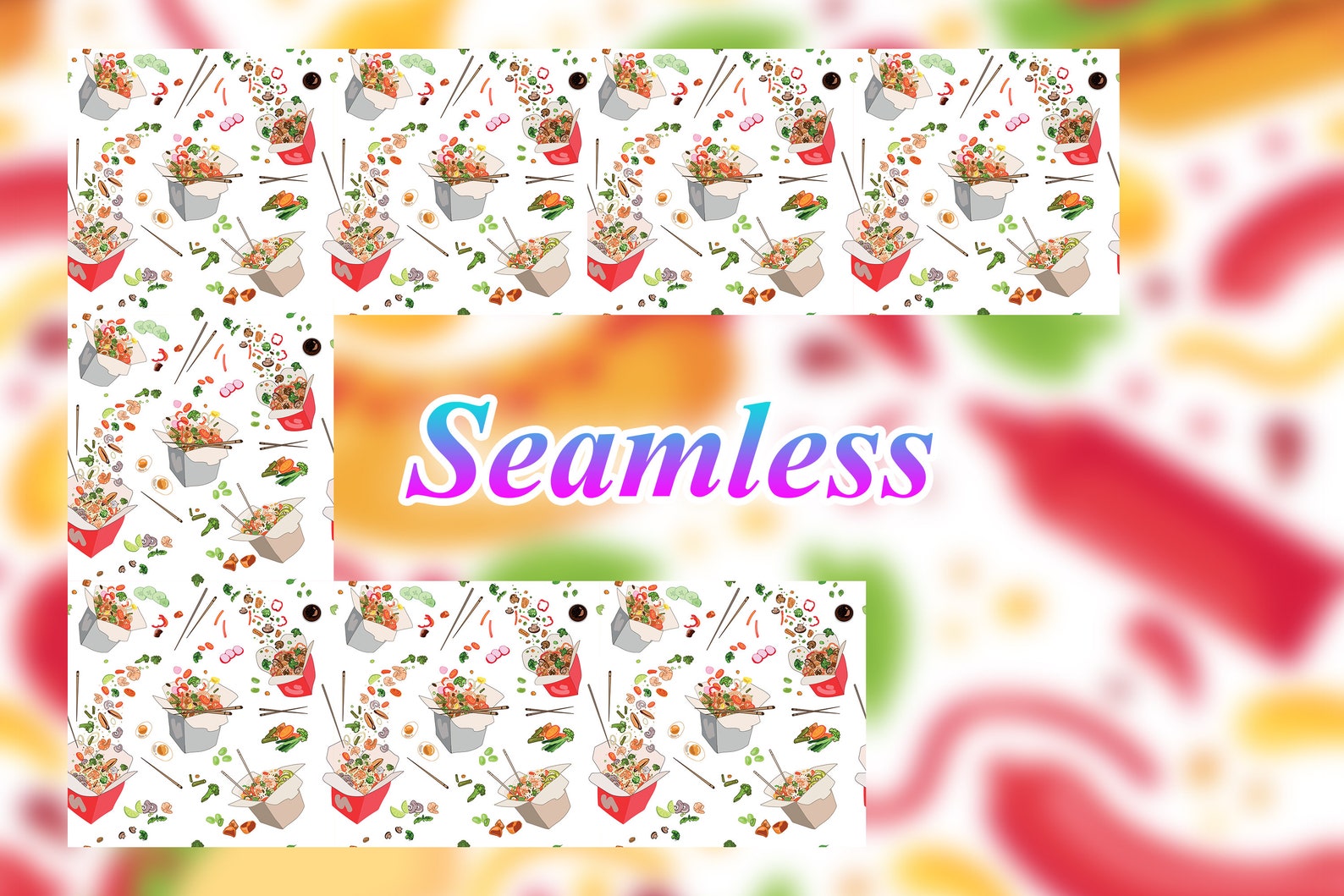 Fast Food Seamless Pattern, Fast Foods Pattern, Fast Food Digital Paper ...