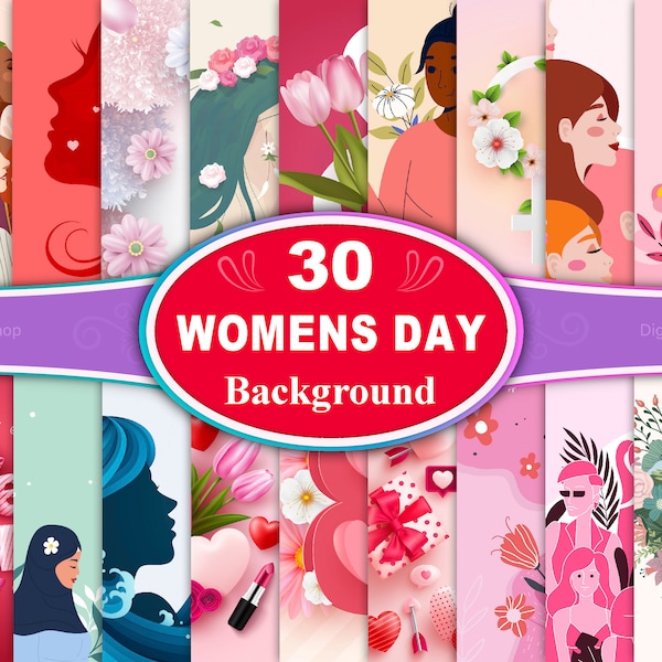 Women's Day Background, Women's Day Digital Paper, Happy Women's Day Background, International Women's Day Background, Women's Day Card