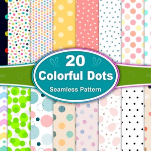 Colorful Polka Dot Seamless Pattern: Abstract Digital Paper (3600x3600 px)