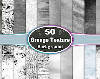 May include: A set of 50 grunge texture backgrounds. The backgrounds are in shades of gray and white, and have a variety of textures, including wood grain, concrete, and paper.
