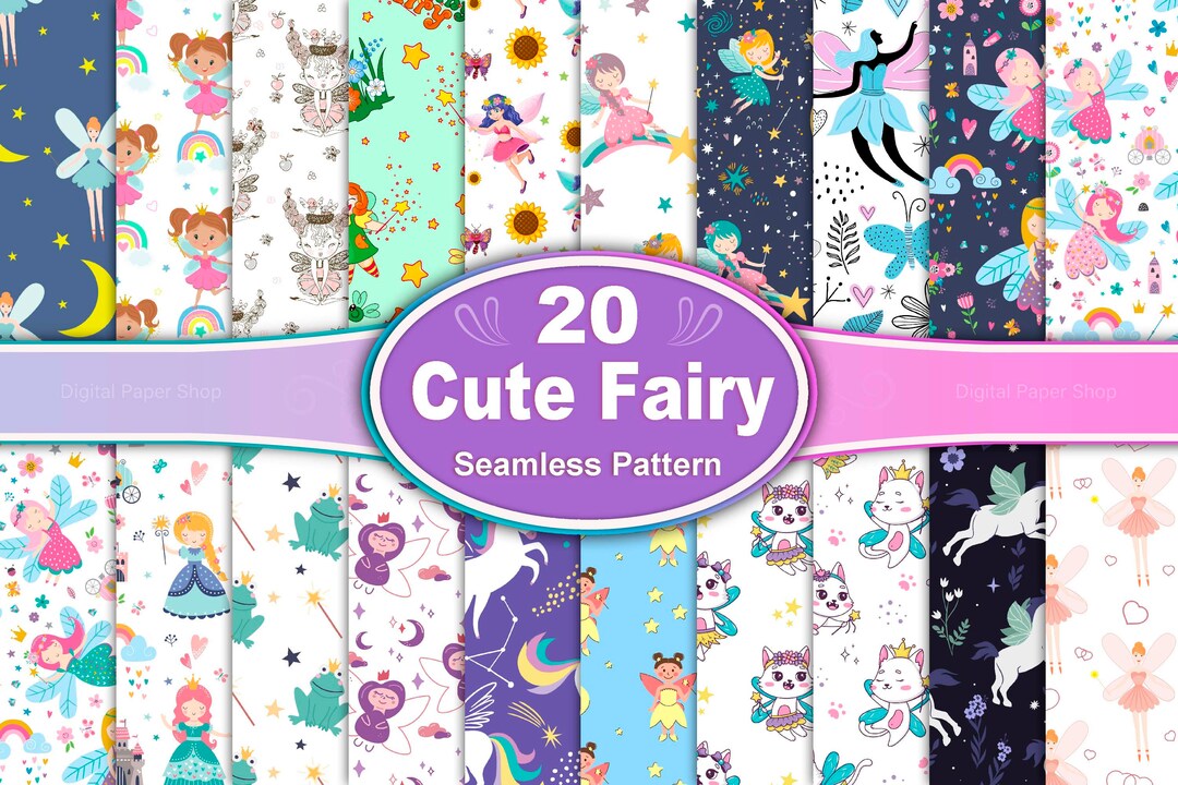 Fairy Seamless Pattern Bundle, Whimsical Designs (digital Download) - Etsy