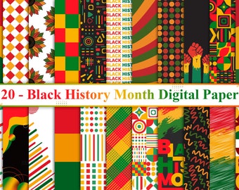 Black History Month Digital Paper, Black History Digital Paper, Black History Background, Kwanzaa African Digital Paper, Juneteenth Pattern