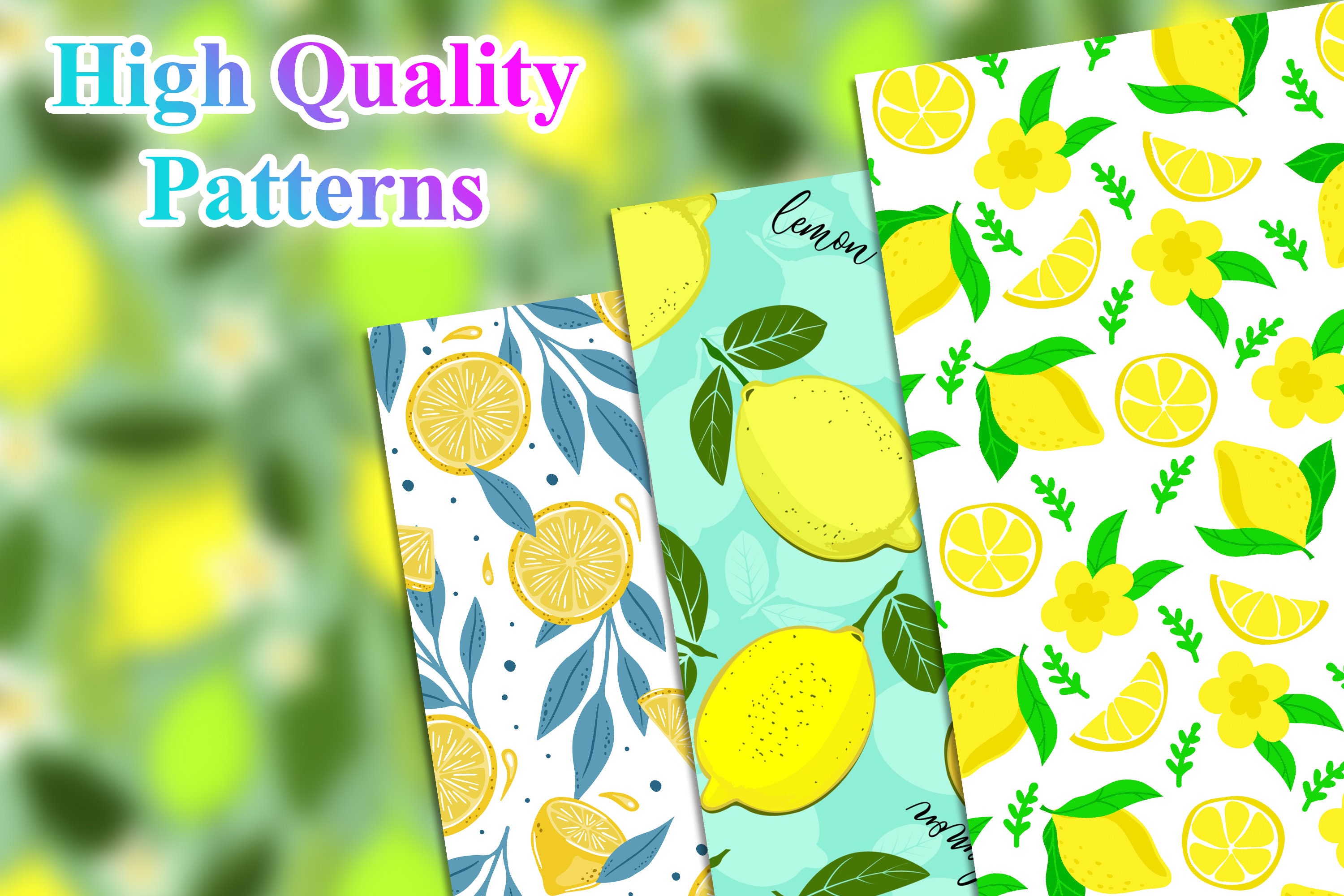 Lemon Seamless Pattern, Lemon Pattern, Lemon Digital Paper, Lemon Slice ...