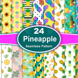 Pineapple Seamless Pattern: Tropical Digital Paper (3600x3600 px)