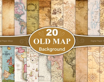 Old Map Background, Antique Maps Digital Paper, Printable Map Digital Paper, Vintage World Maps BAckground, Vintage Maps Digital Paper