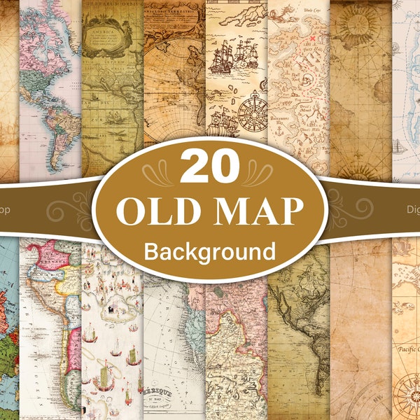 Old Map Background, Antique Maps Digital Paper, Printable Map Digital Paper, Vintage World Maps BAckground, Vintage Maps Digital Paper