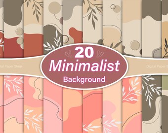 Abstract Boho Background: Organic Shapes Digital Paper (20 JPG Files)