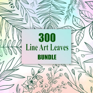 Hand drawn Line Art Leaves, Doodle Leaves Clipart, Doodle Leaf PNG, Botanical Leaves, outline leaf clipart, Botanical Clipart, Leaf Line Art
