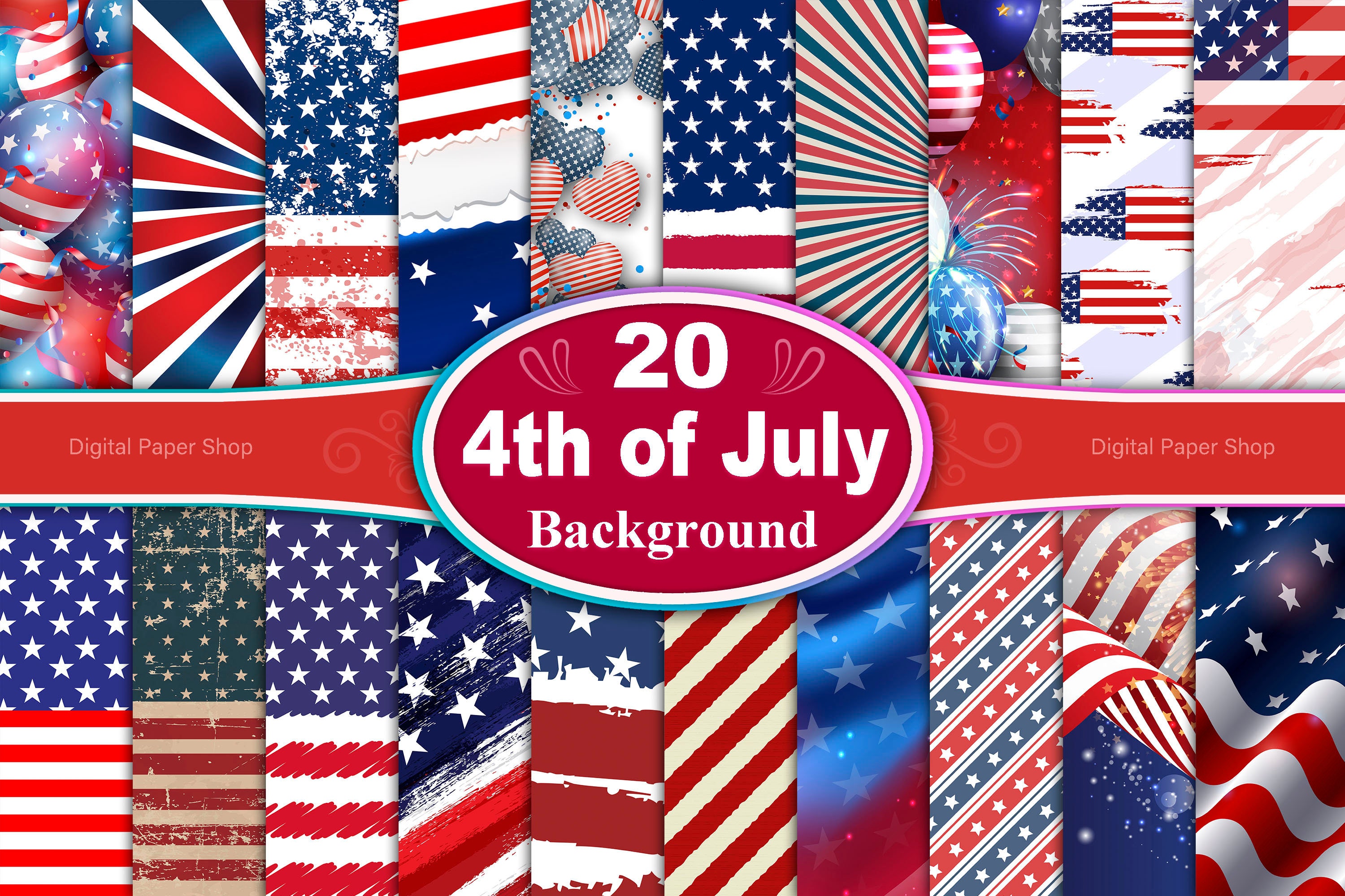 4th of july digital backdrops