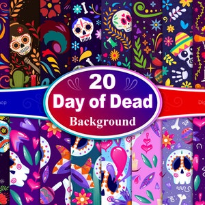 Dia de Muertos Background, Day of Dead Background, Dia de Muertos Digital Paper, Day of Dead Digital paper, Sugar Skulls, Mexican Background