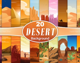 Desert Landscape Backgrounds: 20 JPG Illustrations (3000x2000) (Digital Download)