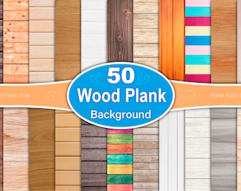 Wood Texture Backgrounds: 50 Plank Styles (Digital Paper)