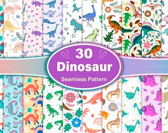 Pacchetto di modelli senza cuciture di dinosauri: 30 modelli di dinosauri (download digitale)