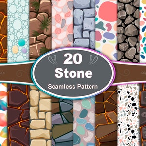 Stone Seamless Pattern Bundle: Earthy Textures (Digital Download)
