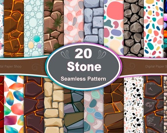 Stone Seamless Pattern Bundle: Earthy Textures (Digital Download)